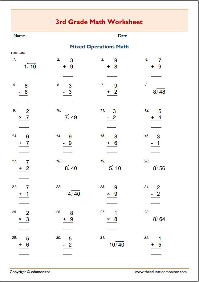 3rd Grade Math Worksheets Free Pdf