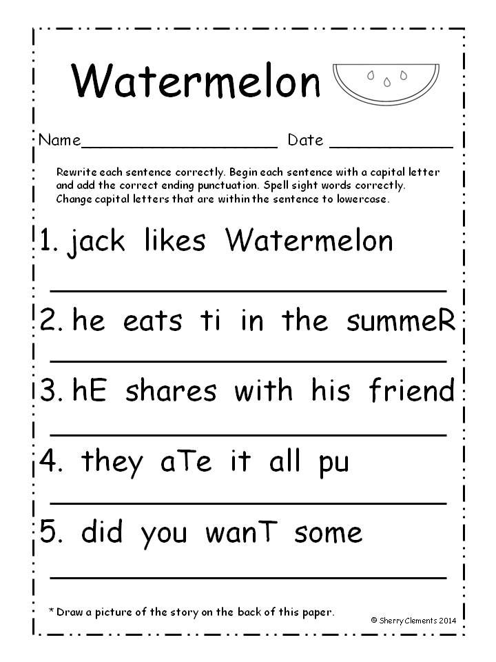 Sentence Correction Worksheets For 5th Grade