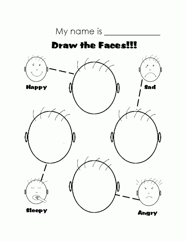 Feelings And Emotions Worksheets For Kindergarten