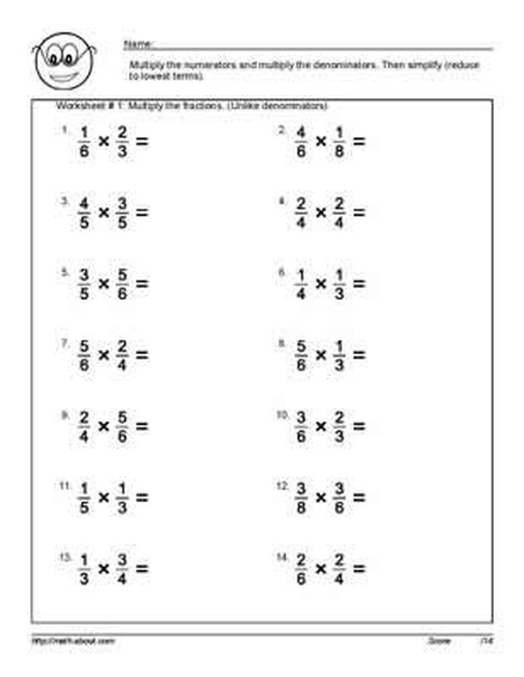 Fractions Worksheets Grade 6 With Answers