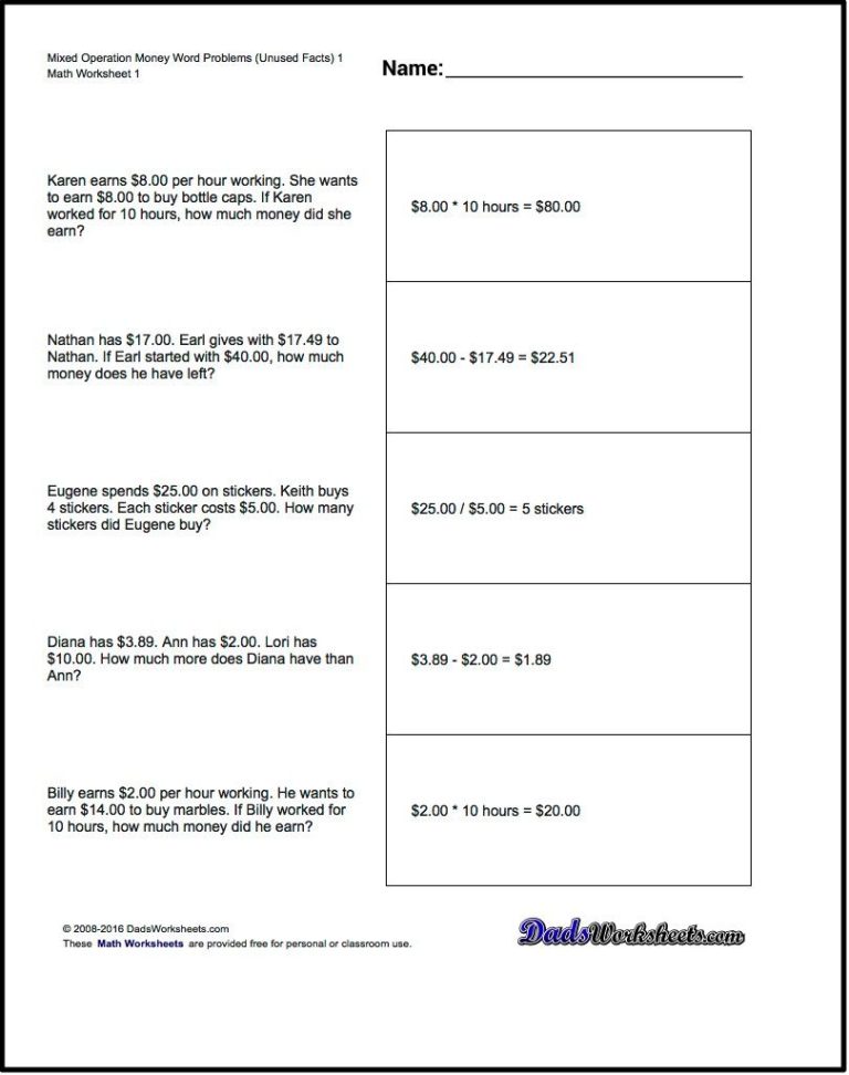 Division Worksheets Grade 3 Word Problems