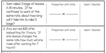 Solving Proportions Worksheet Word Problems