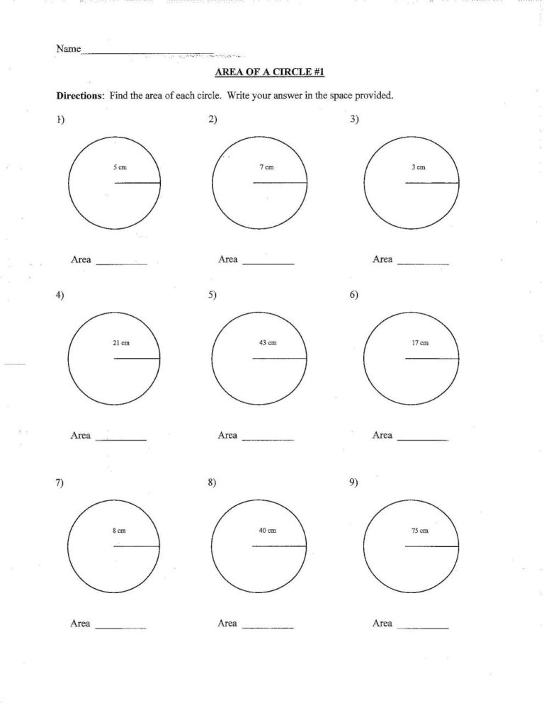 Circle Worksheets Free