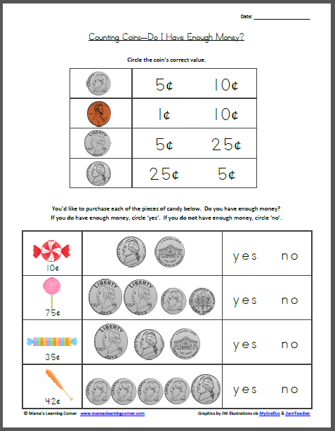 Counting Coins Worksheets Free Printable