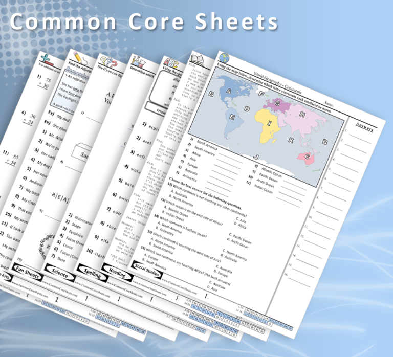 Common Core Sheets Brain Teasers 2