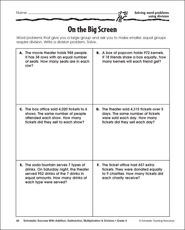 Long Division Word Problems