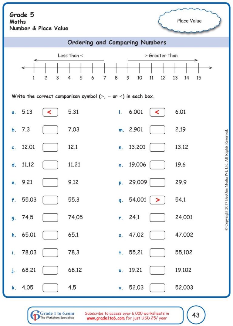 Free Printable Year 5 Maths Worksheets Uk