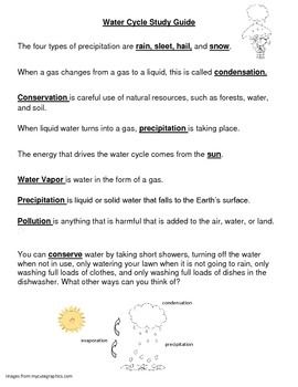 Quiz Water Cycle Worksheet 3rd Grade