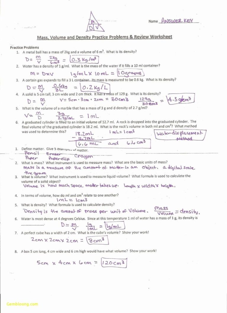 Molarity Worksheet With Answers