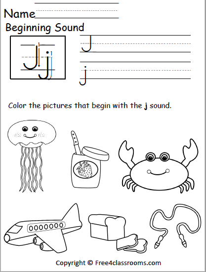 Letter J Worksheets