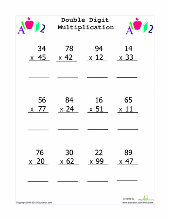 2 Digit Multiplication Worksheets Printable