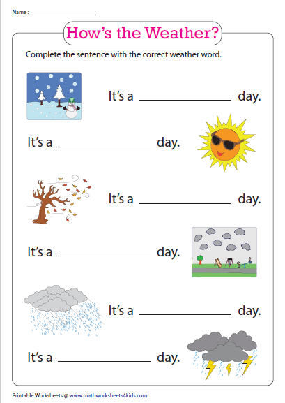 Weather Worksheets