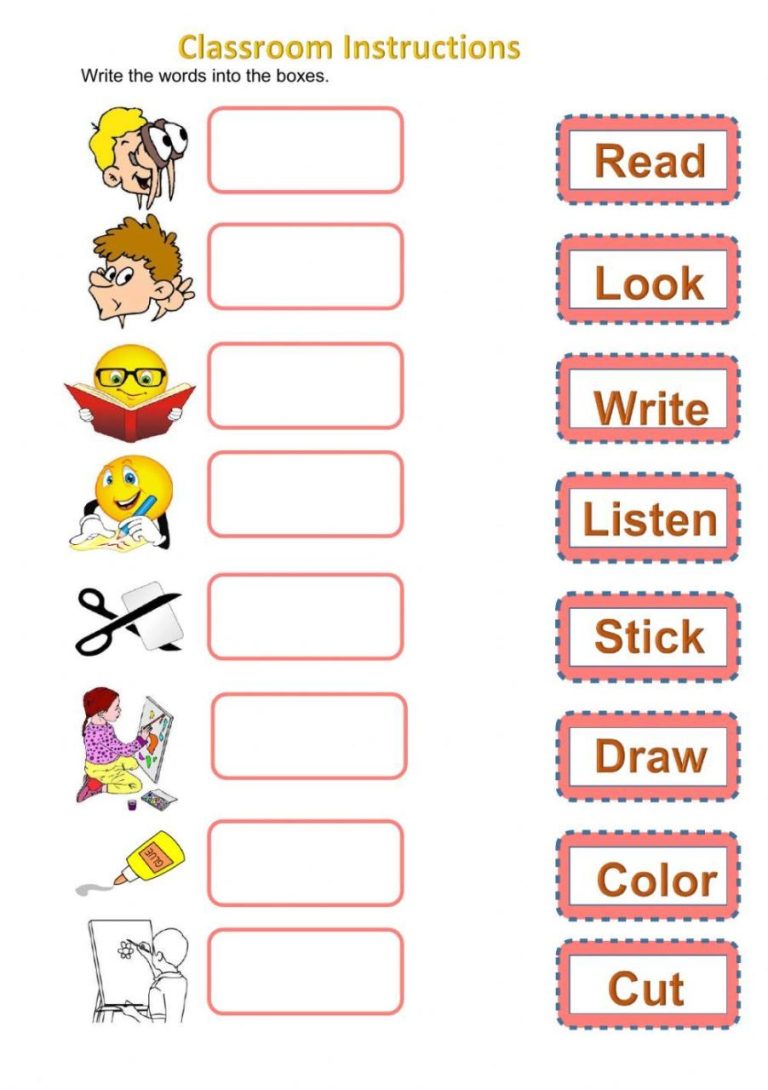 Classroom Language Worksheet