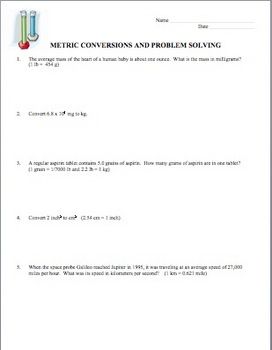 Dimensional Analysis Worksheet With Answers Pdf