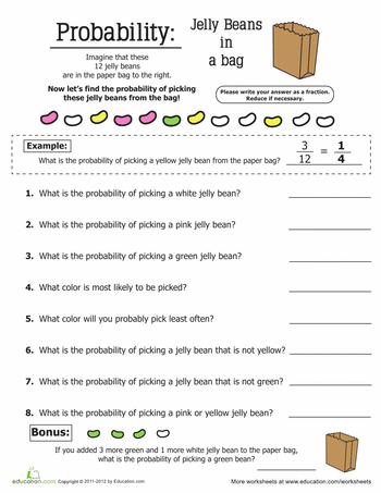 Probability Worksheets Grade 6