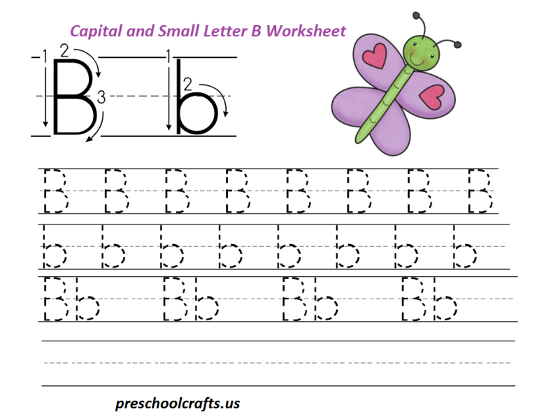 Writing Letter B Worksheets For Kindergarten