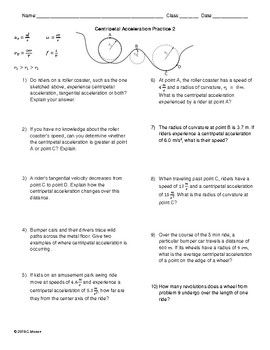 Uniform Circular Motion Worksheet