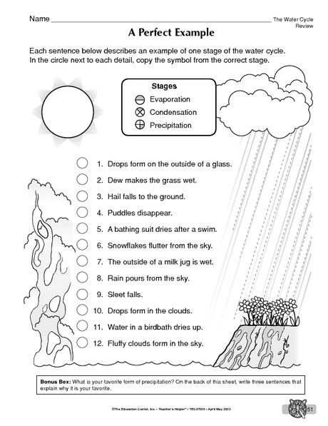 Water Cycle Worksheet 6th Grade Answer Key