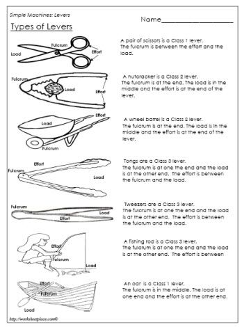 Simple Machines Worksheet Answer Key