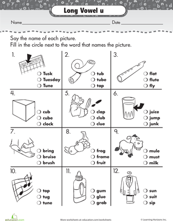 Long Vowel Worksheets 3rd Grade