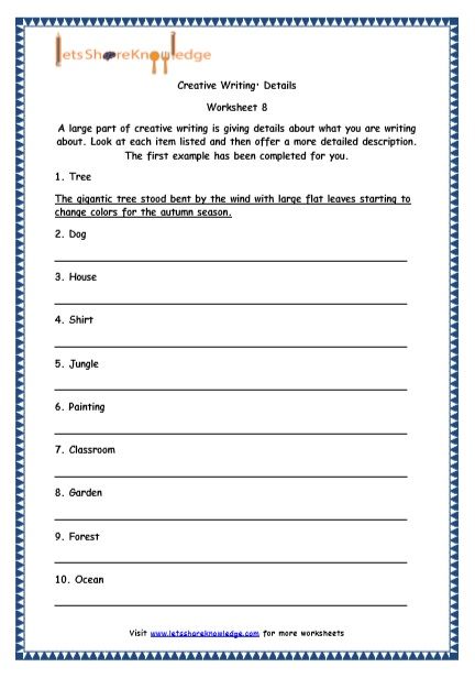 Printable 4th Grade Worksheets English