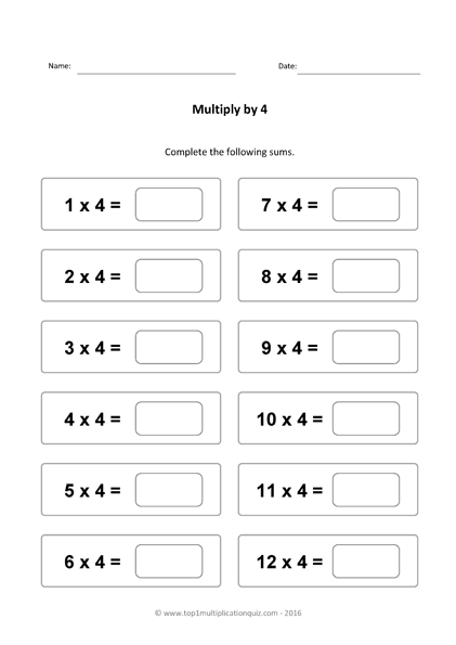 3 Times Table Worksheet