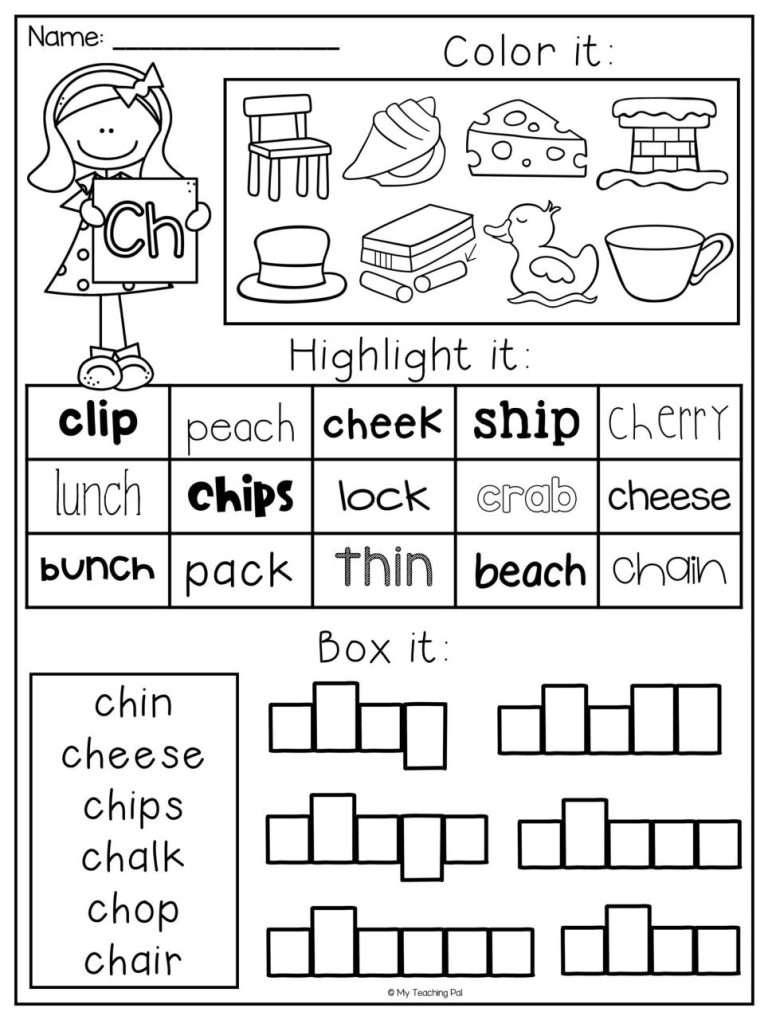 Digraphs Worksheets 1st Grade