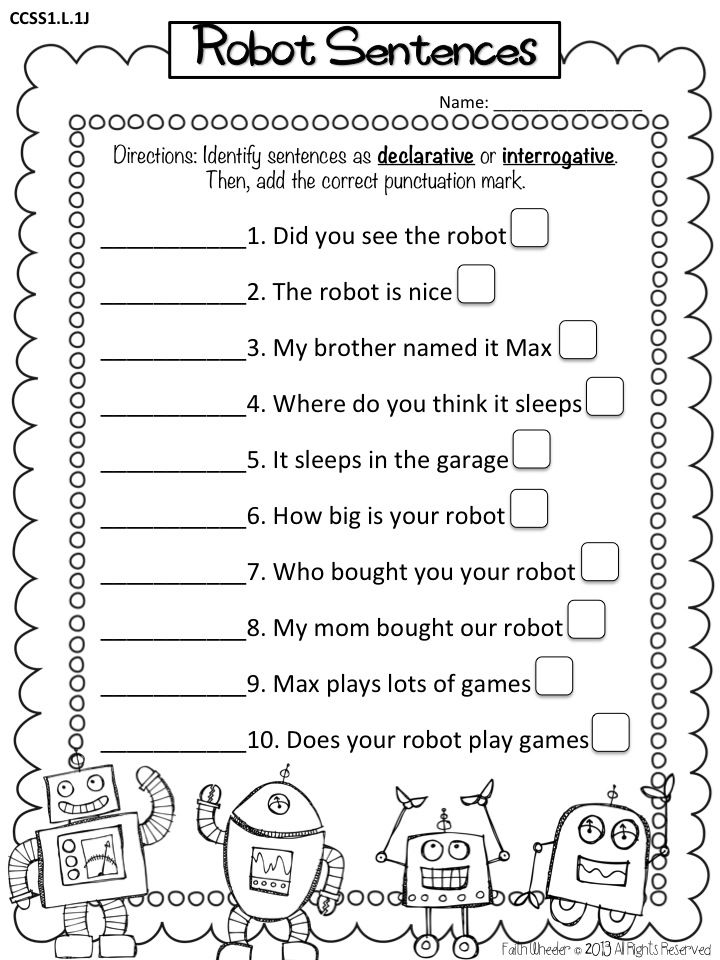 First Grade Imperative Sentence Worksheets