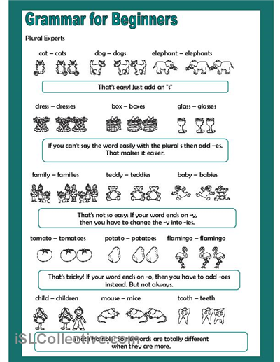 English Sheets For Beginners