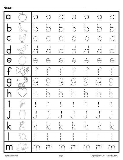 Kindergarden Letter Tracing Worksheets Free Printable