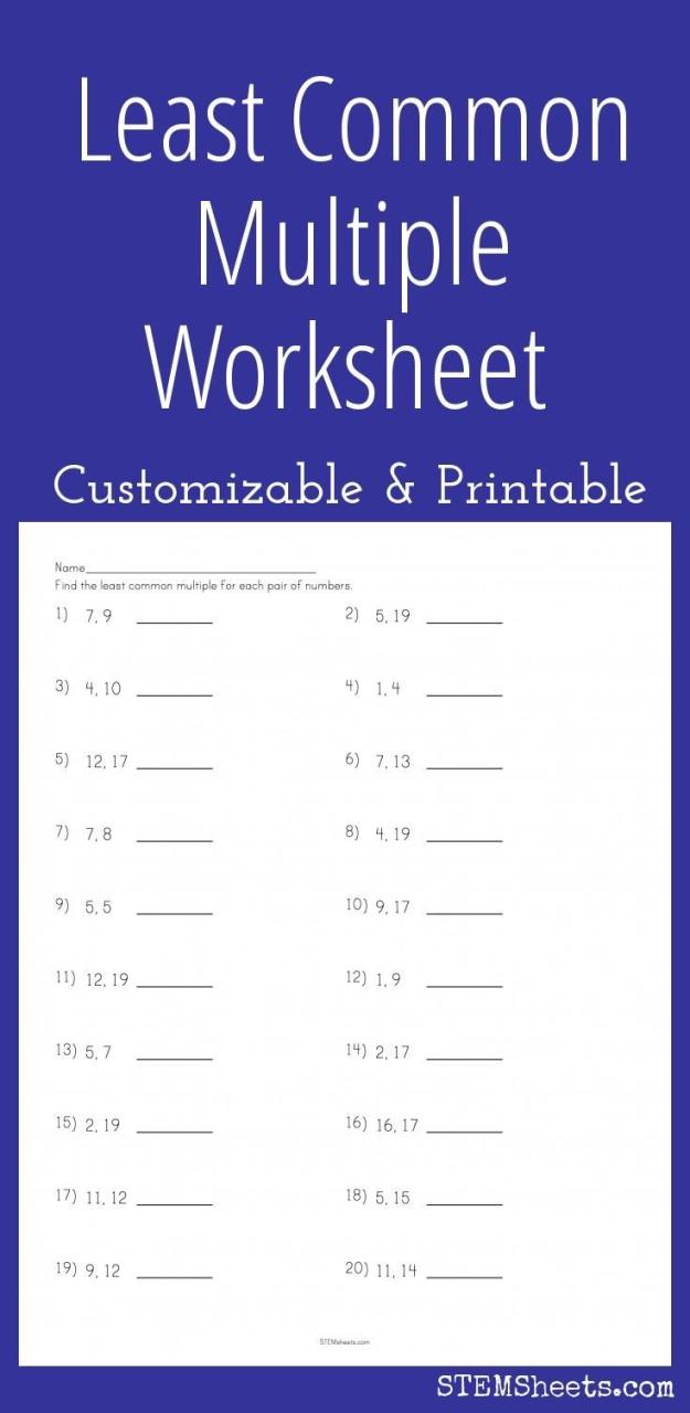 Least Common Denominator Worksheet 5th Grade