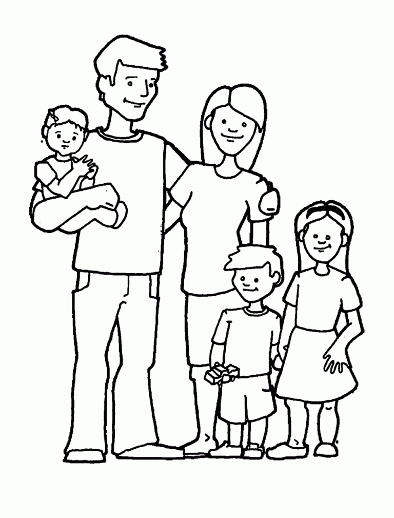 Coloring Family Worksheet For Preschool