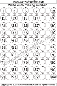 Numbers Worksheet 1-100