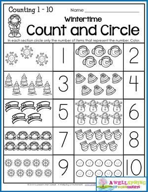 Number Counting Worksheets 1-20