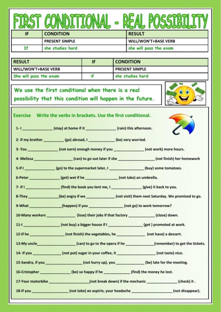 Conditionals Worksheets With Answers