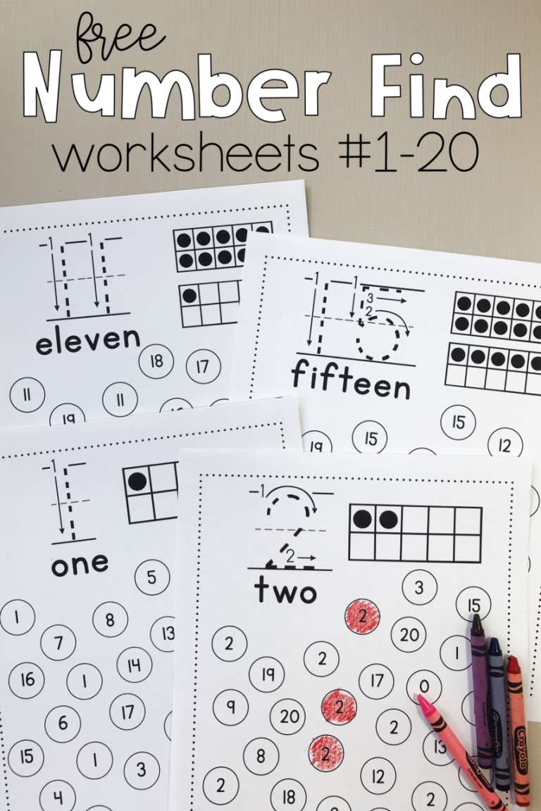 Counting Worksheets 1-20 Free