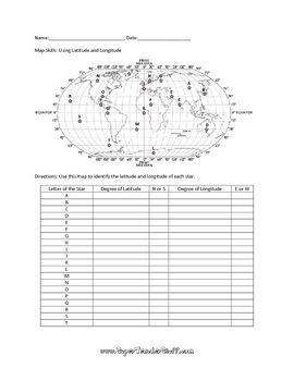 6th Grade Latitude And Longitude Worksheets Answers