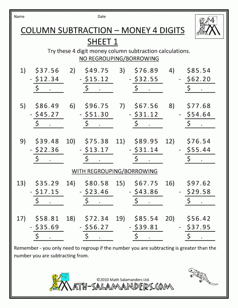 Division For Class 4 Cbse