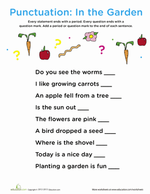 1st Grade Free Printable Punctuation Worksheets