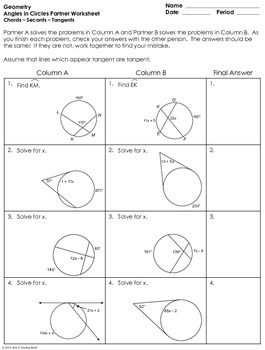 10th Grade Inscribed Angles Worksheet