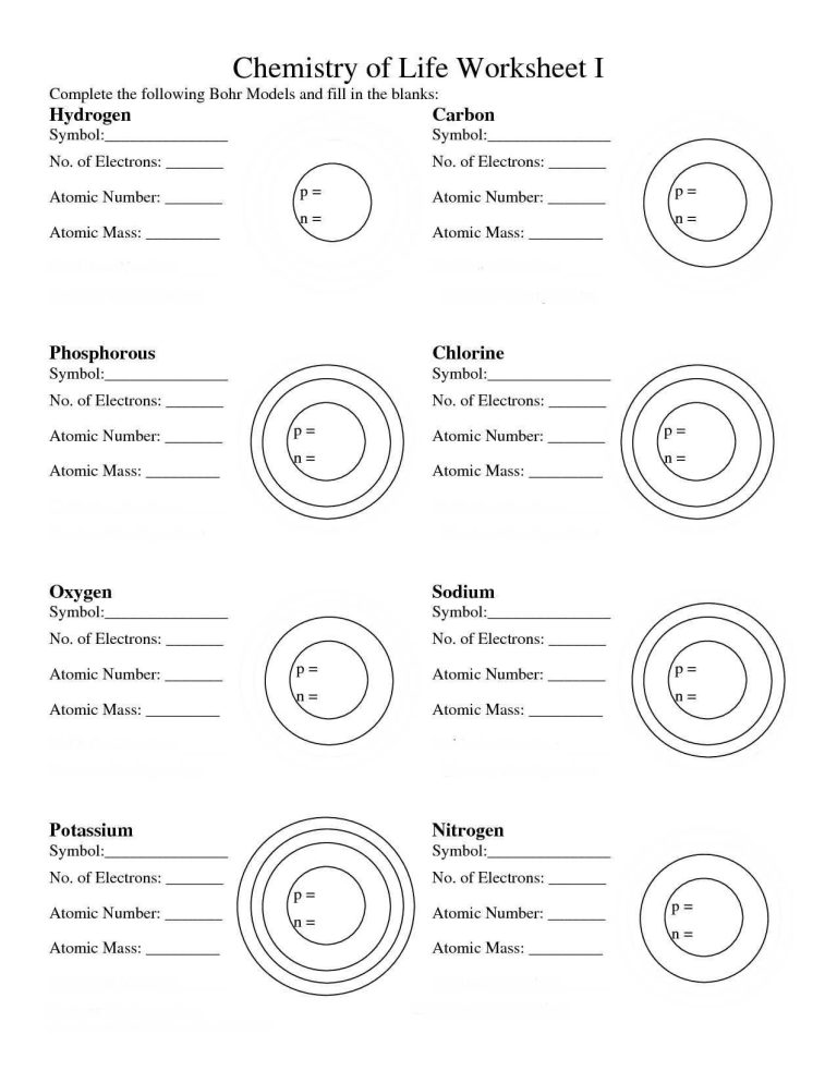 Atomic Symbol Atomic Structure Worksheet Pdf