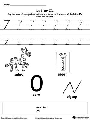 Letter Z Worksheets For Kindergarten