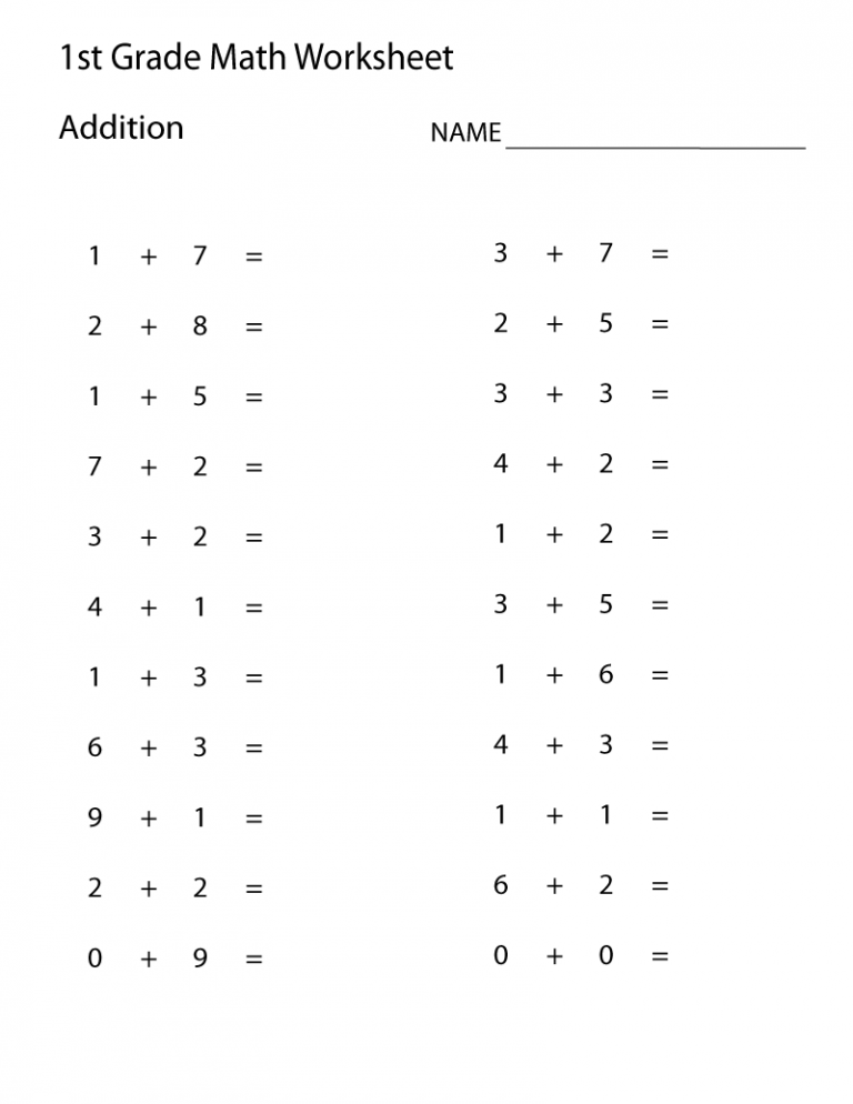 Math Problems For 1st Graders Worksheets