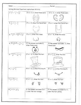 Practice Solving Rational Equations Worksheet