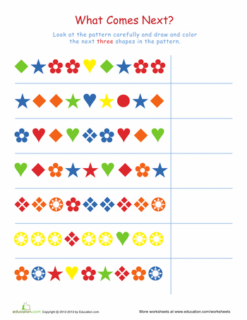 Shapes And Patterns Worksheets For Grade 1 Pdf