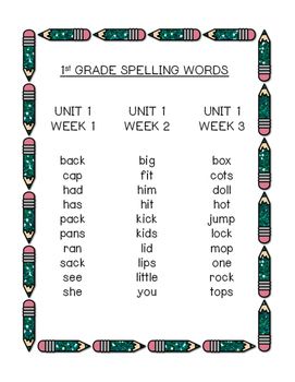 First Grade Grade 1 Spelling Worksheets Pdf