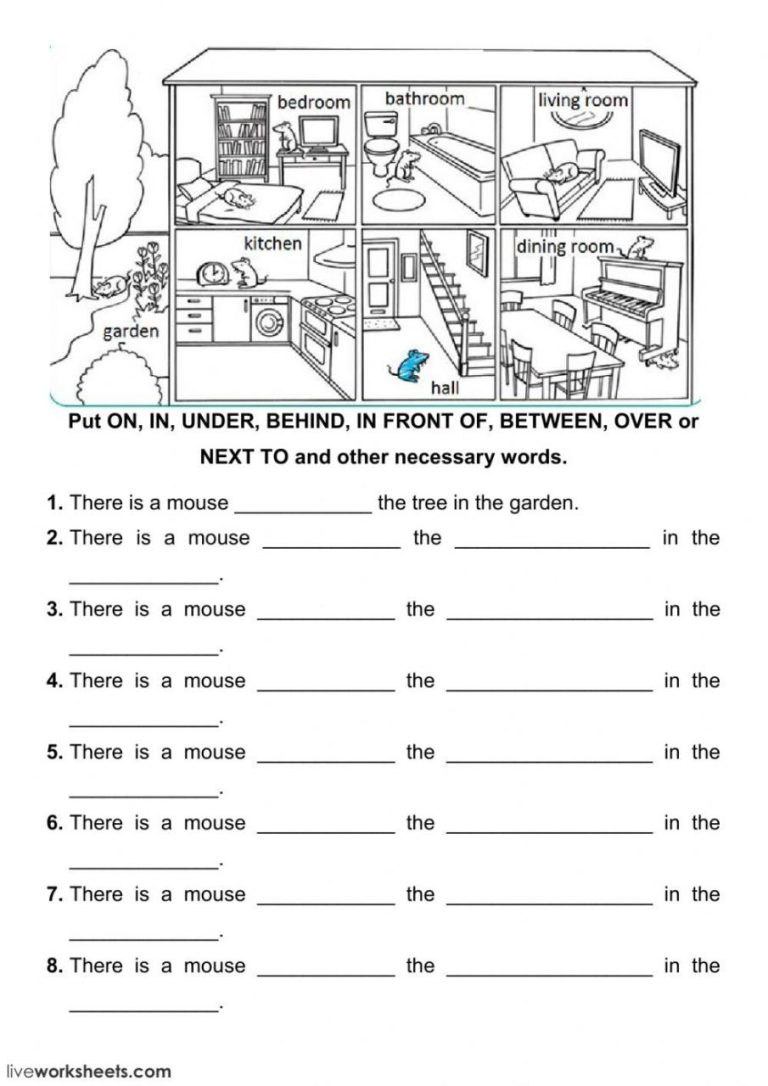 Grade 2 English Worksheets Prepositions