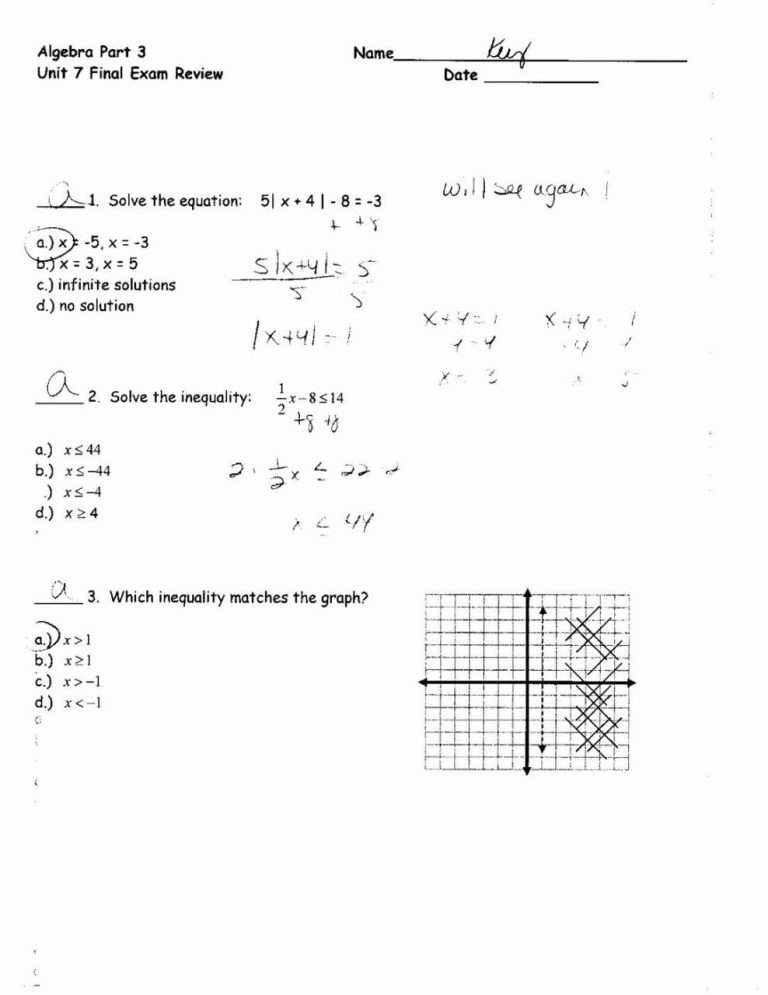 Rational Inequalities Worksheet