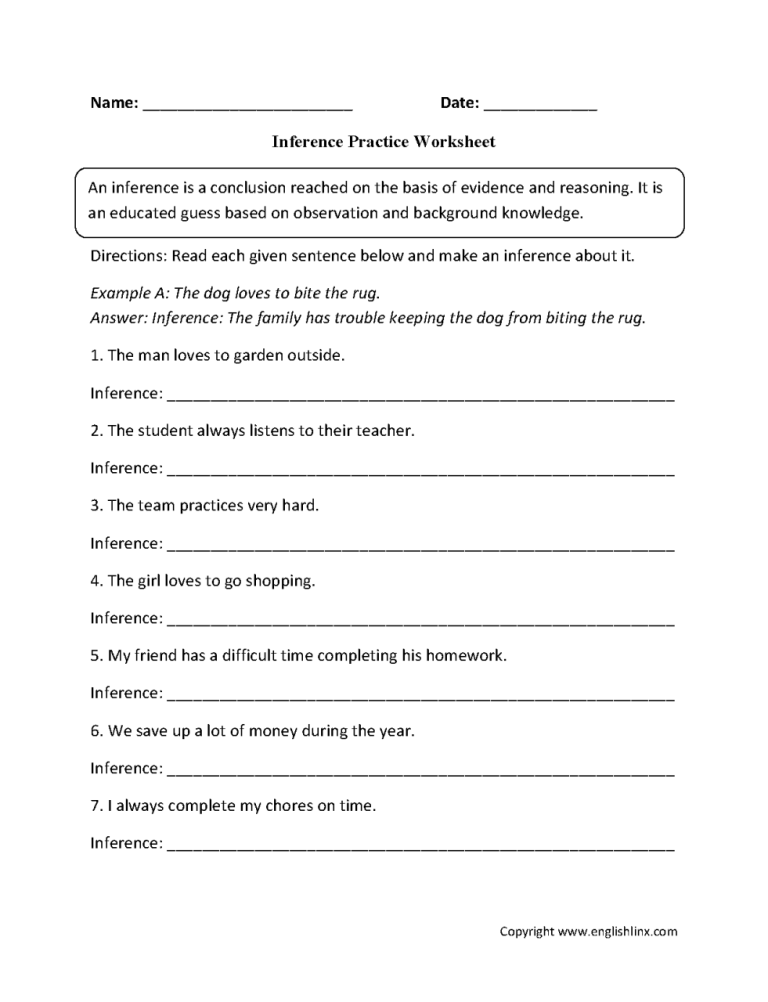 Drawing Conclusions Worksheets 7th Grade