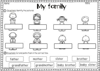 My Family Worksheets For Kindergarten